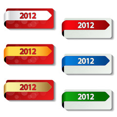 Poster - Vector 2012 labels - new year stickers - EPS 10
