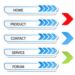 Poster - vector web navigation with arrow - menu template