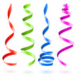 set of color ribbon paper streamers for holiday decoration