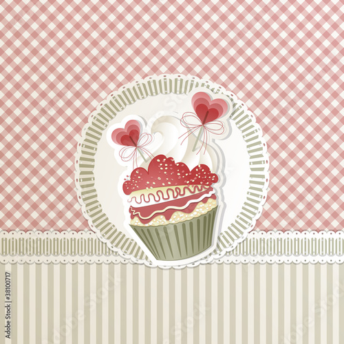 Obraz w ramie Dolcetto di San Valentino - Valentine's Cupcake