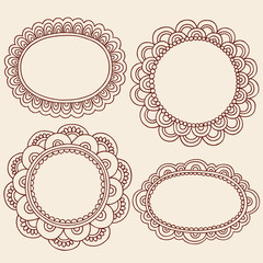 Henna Mehndi Picture Frames Vector