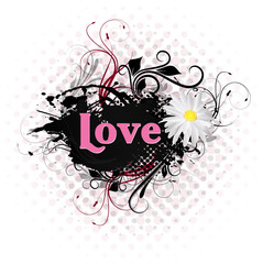 Sticker - Grunge Valentine Floral Banner