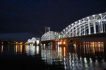 Wall Mural - Finland Railway Bridge at white night