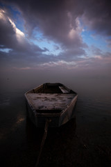 Wall Mural - old boat and beauty sky