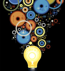 Poster - background gears with lamp