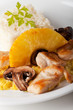 Chicken Curry mit Reis und Ananas