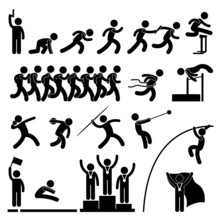 Sport Field And Track Game Athletic Winner Icon Pictogram