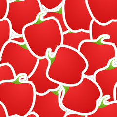 Poster - Red paprica seamless background