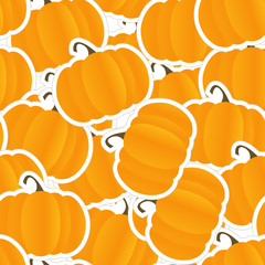 Poster - Orange pumpkin seamless background