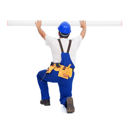 Wall Mural - Handyman or worker with ruler