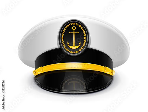 Cuadros en Lienzo captain peaked cap with cockade vector illustration isolated