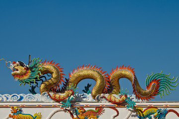 Wall Mural - Dragon Statue on the roof