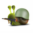 3d Snail goes into combat in uniform