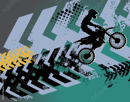 Naklejka - mata magnetyczna na lodówkę Motocross background, vector illustration