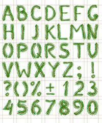 Poster - Fir tree green font include numbers and punctuation mark