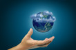 © thampapon1 - Hand of business man hold earth globe
