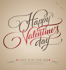 Sticker - 'happy valentine's day' hand lettering (vector)