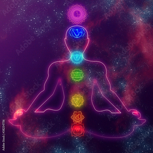 Human chakra system Canvas Print