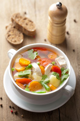 Wall Mural - chicken soup with vegetables