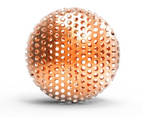 Wall Mural - 3d metallic bronze sphere