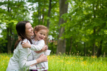 Wall Mural - Mother spending happy time with her child