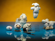 funny toy sheeps playing different games, colorful