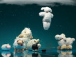 funny toy sheeps playing different games, night