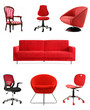 red cutout furniture