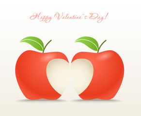 Poster - Two apples with abstract heart