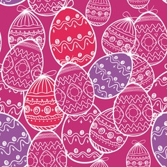 Poster - Easter eggs seamless background