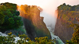 Fototapeta  - The Victoria Falls at the border of Zimbabwe and Zambia