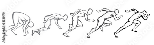 Fotomural sprint concept. set of symbols running man