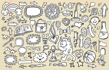 Wall Mural - Notebook Doodle Sketch Vector Illustration Art