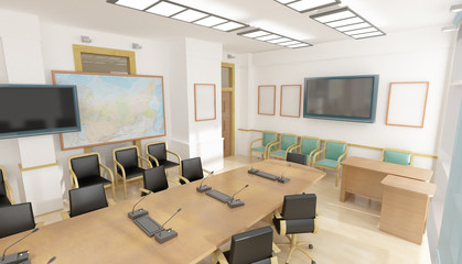 Poster - Office interior with big table