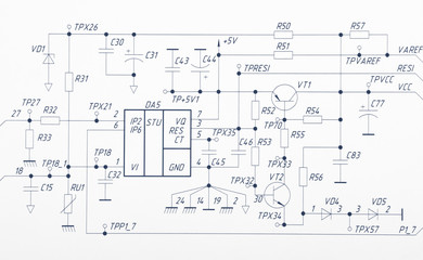 Detailed drawing of electrical circuits