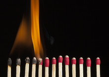 Sequence Of A Burning Match
