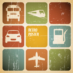 Wall Mural - Vector vintage transport (traffic) poster