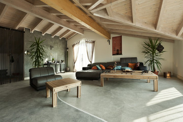 interior new loft, ethnic furniture, living room