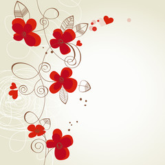 Plakat lato miłość kwiat ornament serce