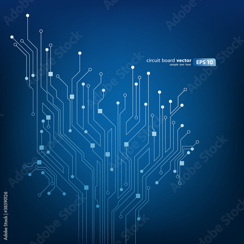 Fotografie, Obraz Modern circuit board vector illustration