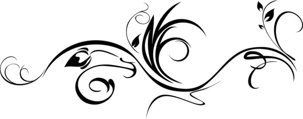 Wall Mural - Ornamental element isolated on the white