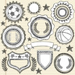 Sketchy Sports Emblem Badges Doodle Vector