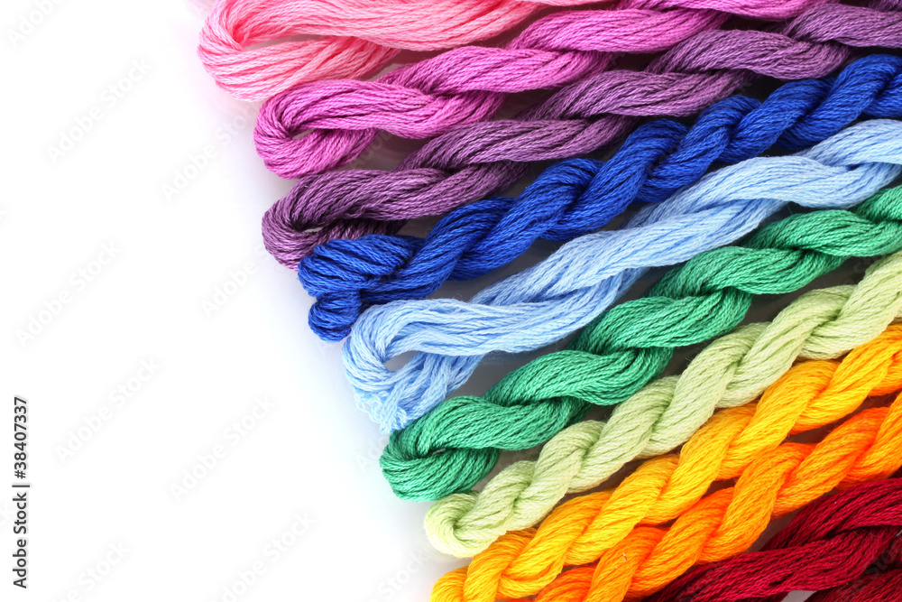 sewing threads for embroidery isolated on white