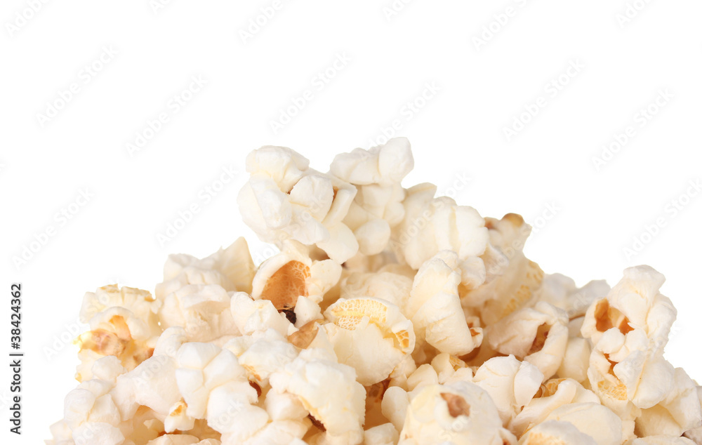 Popcorn isolated on white