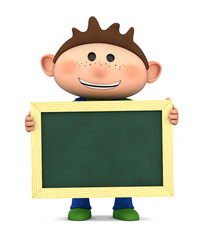 Wall Mural - boy with chalkboard