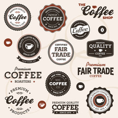 Wall Mural - vintage coffee labels