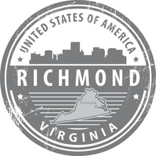 Stamp With Name Of Virginia, Richmond, Vector