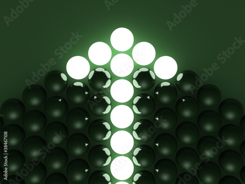 arrow of shining leader balls in the dark