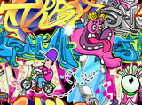 Fototapeta Młodzieżowe - Graffiti Urban Art Vector Background