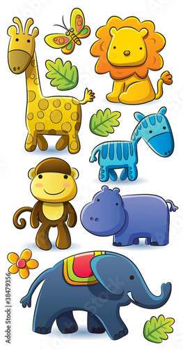 Obraz w ramie Cute Animals Collection